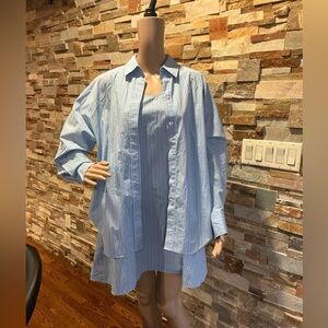 COS Layered Striped Trapeze Shirt Dress